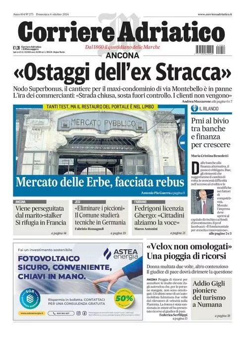 Prima-pagina-corriere adriatico-edizione-di-oggi-06-10-2024